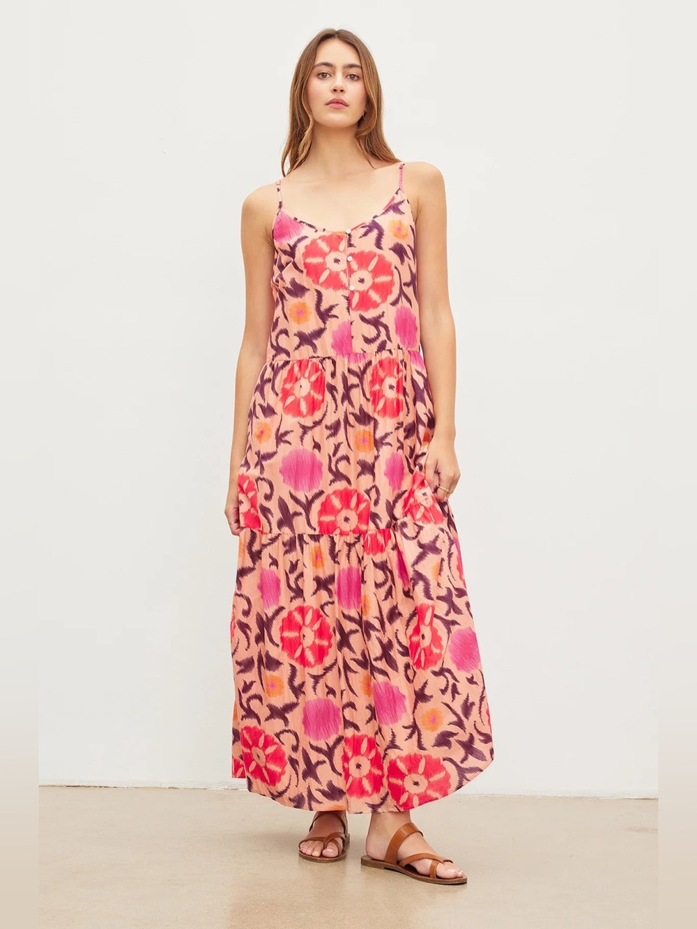 Velvet by Graham & Spencer Kate Printed Silk Cotton Voile Tank Dress | XS